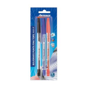 Bolígrafo Artesco Tops 505F Punta Fina X 3 Und