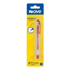 Bolígrafo Ove Go1 Con Grip Tinta Líquida X 1 Und Rojo