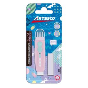Borrador brocha retractátil Artesco + repuesto surtido x 1 und