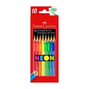 Colores Largos Faber Castell Hexagonal Neón X 10 Und