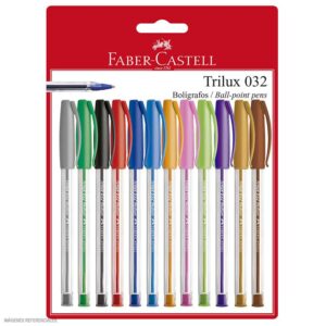 Bolígrafo Faber Castell Trilux 032-M Surtido X 12 Und