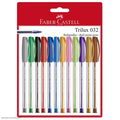 Bolígrafo Faber Castell Trilux 032-M Surtido X 12 Und