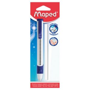Borrador Blanco Retráctil Maped Gom Pen + Recarga Triangular