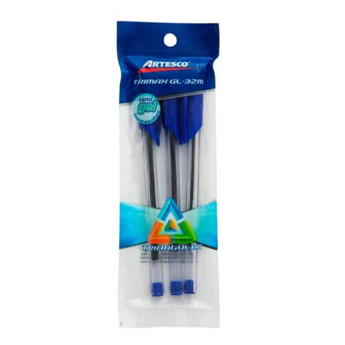 Bolígrafo Artesco Trimax Gl-32M Azul X 3 Und