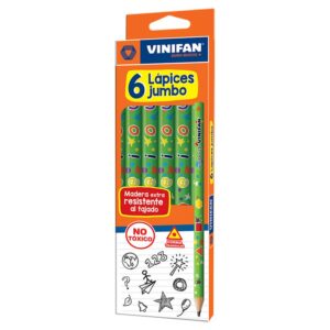 Lápiz 2B Jumbo Vinifan Sin Borrador Caja X 6 Und