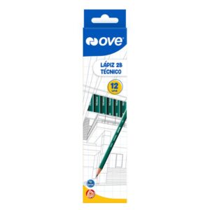 Lápiz 2B Técnico Ove Con Borrador Caja X 12 Und