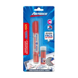 Plumón Para Pizarra  + Cartucho De Repuesto Artesco Acrimax R123 Rojo X 1 Und