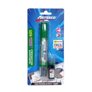Plumón Para Pizarra + Cartucho De Repuesto Artesco Acrimax R123 Verde X 1 Und