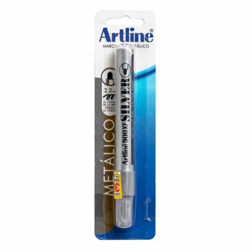Plumón Indeleble Delgado Artline Ek900Xf Plateado Metálico X 1 Und