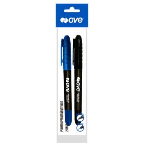 Plumón Indeleble Delgado Ove Dúo Negro/Azul