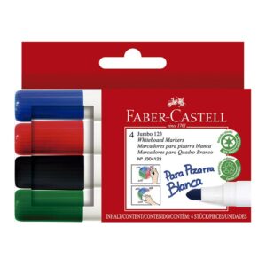 Plumón Para Pizarra Faber Castell 123 Estuche X 4 Und