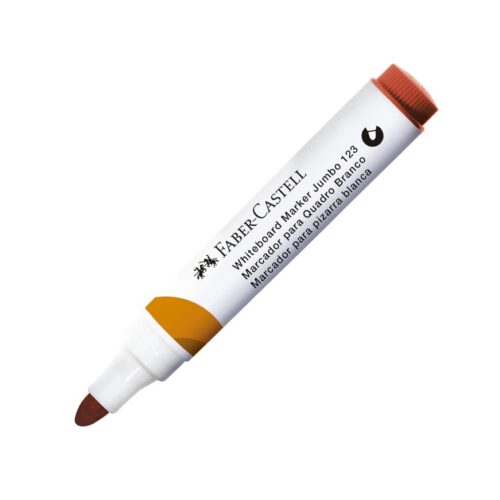 Plumón Para Pizarra Faber Castell 123 Punta Gruesa Naranja