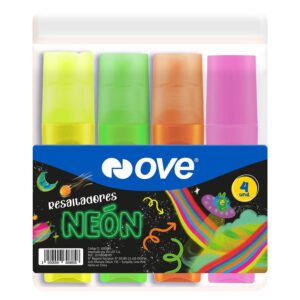 Plumón Resaltador Ove Neón X 4 Und