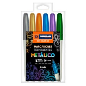 Plumón Indeleble Delgado Vinifan Best 420 Metálico X 6 Und