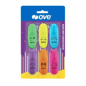 Mini Resaltadores Ove X 6 Colores Neón